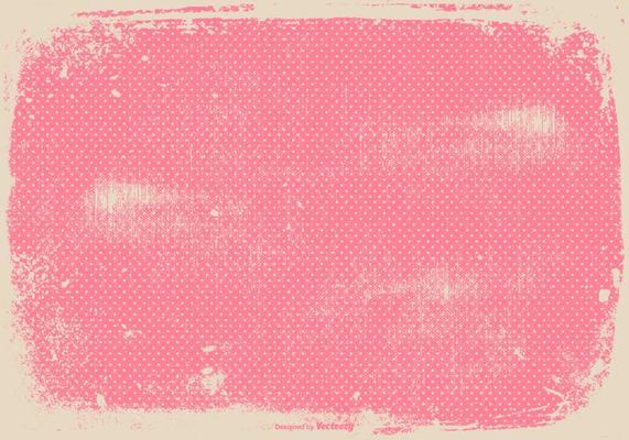 Grunge Pink Polka Dot Background