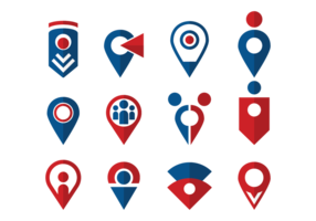 Meeting Point Icons Vector