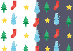 Free Watercolor Christmas Pattern Vector