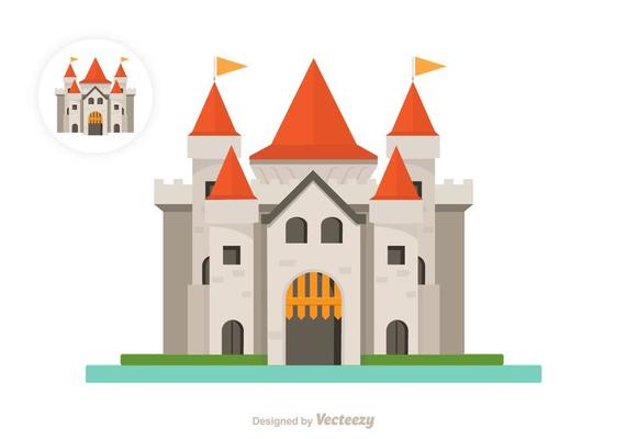 Flat Castle Vector Icon