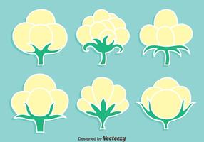 Cotton Flowers Vevtor Set vector