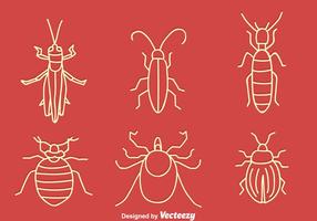 Hand Drawn Small Bug Vector Set