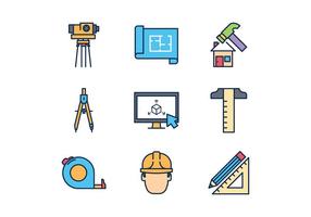 Iconos de arquitecto gratis vector