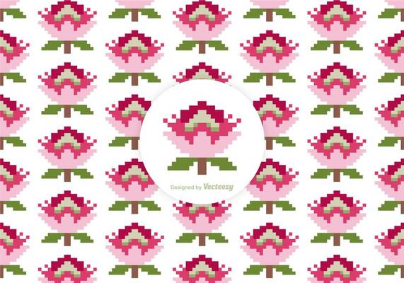 Free Protea Pixel Vector Pattern