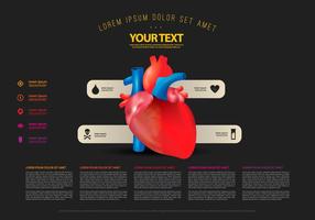 Heart Rate And Blood Realictic Infographic Template vector