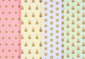 Vector Gold Winter Patterns
