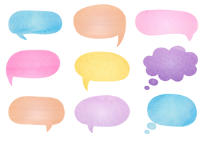 Free Watercolor Speech Bubbles Vector