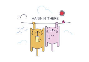 Hang in there kitty vector