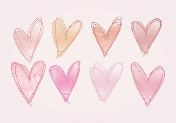 Vector Hand Drawn Hearts