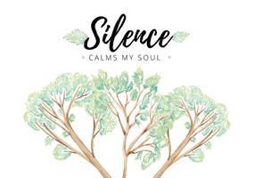 Silence Leaves Quote Vector