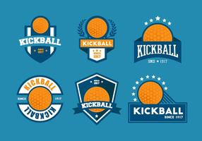 Conjunto de insignias de Kickball vector