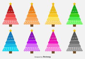 Colorful Vector Christmas Trees