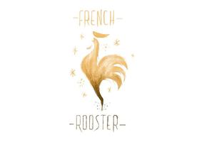 Free French Rooster Watercolor Vector