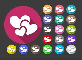 Hearts Icon Vector Colorful Buttons