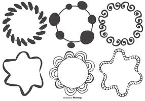 Messy Hand Drawn Frame Shapes Collection vector