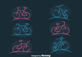 Bicicleta Boceto Iconos Vector