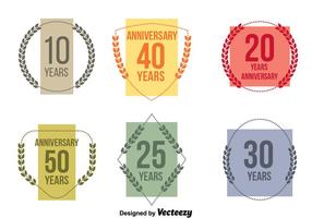 Colorful Anniversary Vector Set