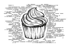 Hand Drawn Cupcake Background vector