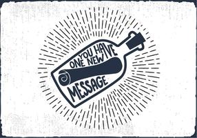 Free Message in a Bottle Hand Lettering Vector