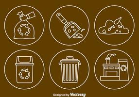 Garbage Line Icons Vector