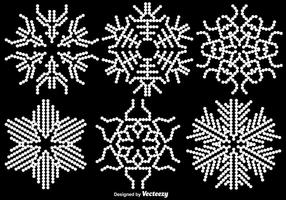 White Abstract Snowflakes - Vector