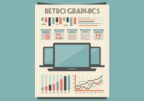 Throwback Office Graphs and Tables Vector