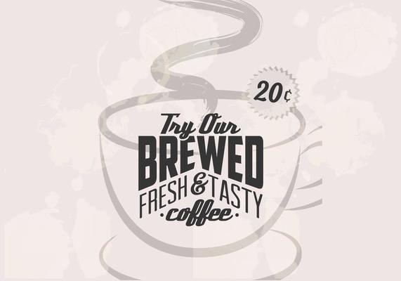 Retro 20 Cent Coffee Vector