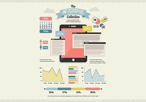 Tableta y Vector Infográfico de Datos