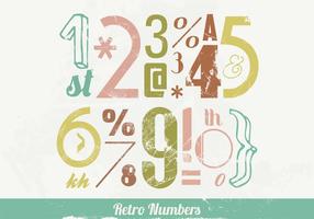 Retro Numbers and Signs Vector