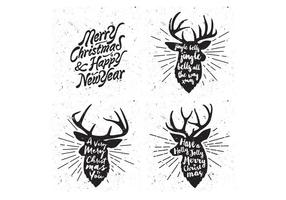 Snowy Reindeer Collection Vector