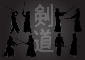 Kendo Action Silhouette vector