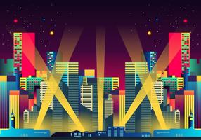 Hollywood Lights Night City vector