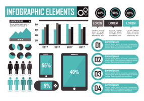 Teal Elementos Infográficos Vector