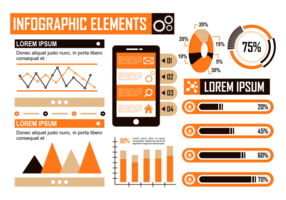 Naranja Elementos Infográficos Vector