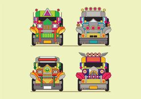 Philippine Jeep Icon or Jeepney Front View vector