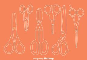 Scissors Line Vector Set