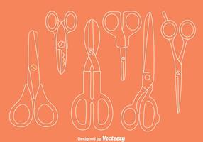 Scissors Line Vector Set