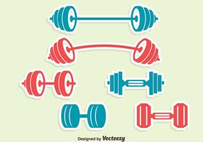 Dumbell iconos conjunto de vectores