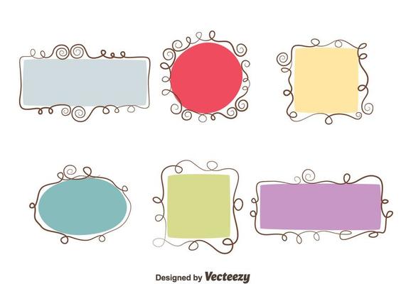 Swirl Frame Vector Set