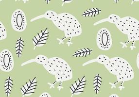 Green Kiwi Bird Pattern vector