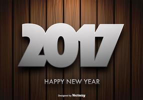 Vector Wooden Background With 2017 New Year Message