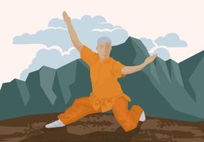 Man Doing Wushu vector