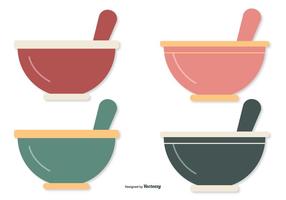 Flat Style Mixing Bowls vector
