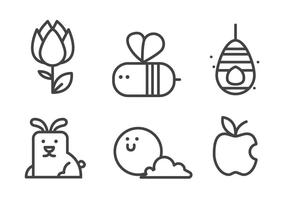 Conjunto de iconos de primavera vector