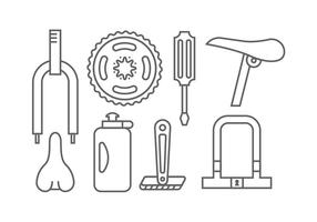 Bicycle element icons vector