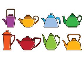 Set Of Teapot Icons vector