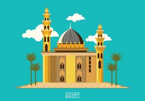 La mezquita medieval del sultán Hassan, situada en la plaza Salah El-Deen, El Cairo, Egipto vector