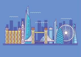 Ilustraciones Vectoriales El Shard y el Skylane de Londres