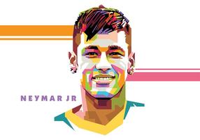 Neymar - Vida del balompié - retrato de Popart vector