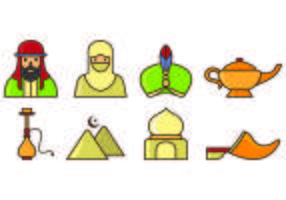 Set Of Sultan Icons vector